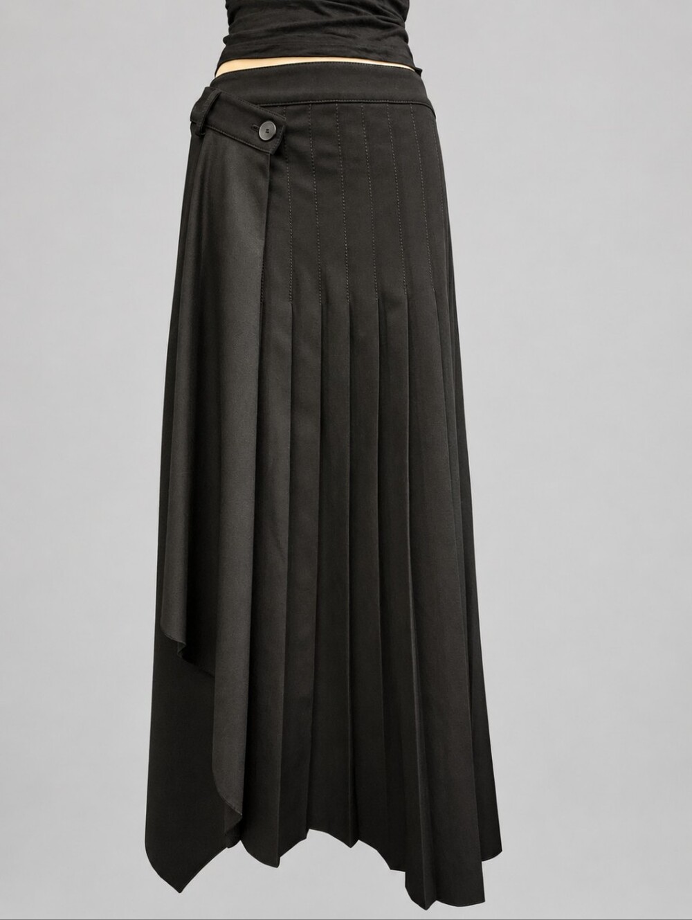 Asymmetric Midi Wrap Skirt Size S